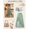 image:imageScarlet Darkness Womens Floral Maxi Skirts High Waist Summer Boho Flowy Ruffle Long Skirt with PocketsGreen Serenity