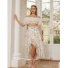 image:imageScarlet Darkness Womens Floral Maxi Skirts High Waist Summer Boho Flowy Ruffle Long Skirt with PocketsMocha Floral