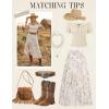 image:imageScarlet Darkness Womens Floral Maxi Skirts High Waist Summer Boho Flowy Ruffle Long Skirt with PocketsMocha Floral