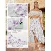 image:imageScarlet Darkness Womens Floral Maxi Skirts High Waist Summer Boho Flowy Ruffle Long Skirt with PocketsRomantic Purple