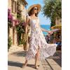image:imageScarlet Darkness Womens Floral Maxi Skirts High Waist Summer Boho Flowy Ruffle Long Skirt with PocketsRomantic Purple