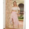 image:imageScarlet Darkness Womens Floral Maxi Skirts High Waist Summer Boho Flowy Ruffle Long Skirt with PocketsRosette Haze