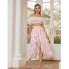 image:imageScarlet Darkness Womens Floral Maxi Skirts High Waist Summer Boho Flowy Ruffle Long Skirt with PocketsRosette Haze