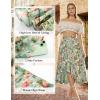 image:imageScarlet Darkness Womens Floral Maxi Skirts High Waist Summer Boho Flowy Ruffle Long Skirt with PocketsVintage Blue