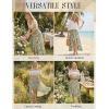image:imageScarlet Darkness Womens Floral Maxi Skirts High Waist Summer Boho Flowy Ruffle Long Skirt with PocketsVintage Blue
