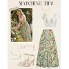 image:imageScarlet Darkness Womens Floral Maxi Skirts High Waist Summer Boho Flowy Ruffle Long Skirt with PocketsVintage Blue
