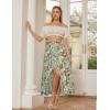 image:imageScarlet Darkness Womens Floral Maxi Skirts High Waist Summer Boho Flowy Ruffle Long Skirt with PocketsVintage Blue