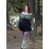 image:imageScarlet Darkness Womens Mini Skirt Plus Size Skater Skirts Cute Pleated Short Renaissance Pirate Skirt with PocketsBlack