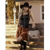 image:imageScarlet Darkness Womens Mini Skirt Plus Size Skater Skirts Cute Pleated Short Renaissance Pirate Skirt with PocketsCoffee