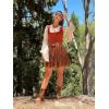 image:imageScarlet Darkness Womens Mini Skirt Plus Size Skater Skirts Cute Pleated Short Renaissance Pirate Skirt with PocketsCoffee