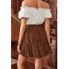 image:imageScarlet Darkness Womens Mini Skirt Plus Size Skater Skirts Cute Pleated Short Renaissance Pirate Skirt with PocketsCoffee