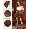 image:imageScarlet Darkness Womens Mini Skirt Plus Size Skater Skirts Cute Pleated Short Renaissance Pirate Skirt with PocketsCoffee