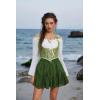 image:imageScarlet Darkness Womens Mini Skirt Plus Size Skater Skirts Cute Pleated Short Renaissance Pirate Skirt with PocketsForest Green