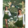 image:imageScarlet Darkness Womens Mini Skirt Plus Size Skater Skirts Cute Pleated Short Renaissance Pirate Skirt with PocketsForest Green