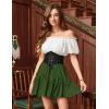 image:imageScarlet Darkness Womens Mini Skirt Plus Size Skater Skirts Cute Pleated Short Renaissance Pirate Skirt with PocketsForest Green