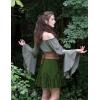 image:imageScarlet Darkness Womens Mini Skirt Plus Size Skater Skirts Cute Pleated Short Renaissance Pirate Skirt with PocketsForest Green