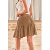 image:imageScarlet Darkness Womens Mini Skirt Plus Size Skater Skirts Cute Pleated Short Renaissance Pirate Skirt with PocketsKhaki