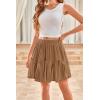 image:imageScarlet Darkness Womens Mini Skirt Plus Size Skater Skirts Cute Pleated Short Renaissance Pirate Skirt with PocketsKhaki
