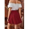image:imageScarlet Darkness Womens Mini Skirt Plus Size Skater Skirts Cute Pleated Short Renaissance Pirate Skirt with PocketsRed