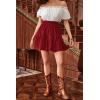 image:imageScarlet Darkness Womens Mini Skirt Plus Size Skater Skirts Cute Pleated Short Renaissance Pirate Skirt with PocketsRed