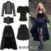 image:imageScarlet Darkness Womens Renaissance Pirate Skirt Gothic Steampunk Victorian HighLow SkirtsBlack