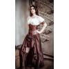 image:imageScarlet Darkness Womens Renaissance Pirate Skirt Gothic Steampunk Victorian HighLow SkirtsBrown