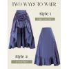 image:imageScarlet Darkness Womens Renaissance Pirate Skirt Gothic Steampunk Victorian HighLow SkirtsNavy Blue
