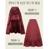 image:imageScarlet Darkness Womens Renaissance Pirate Skirt Gothic Steampunk Victorian HighLow SkirtsWine