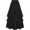 image:imageSCARLET DARKNESS Long Skirts for Women 2026 Ruffled Chiffon Flowy Renaissance Maxi SkirtBlack