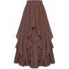 image:imageSCARLET DARKNESS Long Skirts for Women 2026 Ruffled Chiffon Flowy Renaissance Maxi SkirtBrown