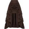 image:imageSCARLET DARKNESS Womens 2026 Summer Skirt Gothic Steampunk Skirt Renaissance HighLow Bustle SkirtDark Brown