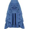 image:imageSCARLET DARKNESS Womens 2026 Summer Skirt Gothic Steampunk Skirt Renaissance HighLow Bustle SkirtDenim Blue