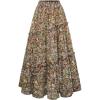 image:imageSCARLET DARKNESS Womens Boho Maxi Skirt High Waisted Chiffon Flowy Long Renaissance SkirtsBrown Green Floral