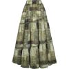 image:imageSCARLET DARKNESS Womens Boho Maxi Skirt High Waisted Chiffon Flowy Long Renaissance SkirtsGreen Patchwork Floral