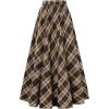 image:imageScarlet Darkness Long Plaid Skirts for Women High Waist A Line Pleated Fall Maxi SkirtsBrown Plaid