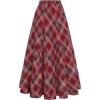 image:imageScarlet Darkness Long Plaid Skirts for Women High Waist A Line Pleated Fall Maxi SkirtsRed Plaid
