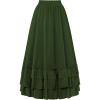 image:imageScarlet Darkness Maxi Skirts for Women Long Renaissance Skirt Flowy Ruffle Tiered SkirtGreen