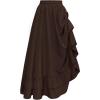 image:imageScarlet Darkness Maxi Skirts for Women Renaissance Skirt Long Flowy Layered Medieval SkirtDark Brown