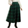 image:imageScarlet Darkness Plaid Skirts for Women High Waist Long Skirt with PocketsGreen Plaid
