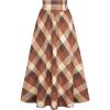 image:imageScarlet Darkness Plaid Skirts for Women Renaissance High Waisted Skirt Fall Winter Maxi SkirtDeep Brown Plaid