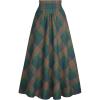 image:imageScarlet Darkness Plaid Skirts for Women Renaissance High Waisted Skirt Fall Winter Maxi SkirtLight Green Plaid