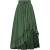 image:imageScarlet Darkness Renaissance Midi Skirt Asymmetrical Ruffle Summer Flowy SkirtsLight Green