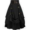image:imageScarlet Darkness Renaissance Midi Skirts for Women Steampunk High Waisted Skirt with PocketsBlack