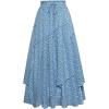 image:imageScarlet Darkness Women Floral Print Boho Skirt Elastic High Waist Long Maxi Skirts with PocketsBlue Floral