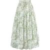 image:imageScarlet Darkness Women Floral Print Boho Skirt Elastic High Waist Long Maxi Skirts with PocketsGreen Floral