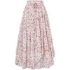 image:imageScarlet Darkness Women Floral Print Boho Skirt Elastic High Waist Long Maxi Skirts with PocketsPink Floral