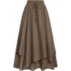 image:imageScarlet Darkness Women Renaissance Long Skirt A Line Layered Flowy Maxi SkirtsLight Brown