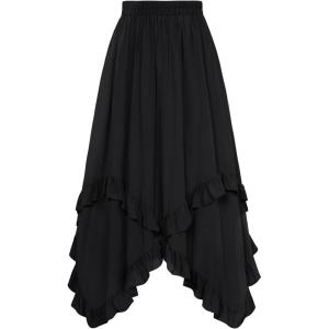 image:imageScarlet Darkness Long Skirts for Women High Waist Renaissance Skirt Maxi Skirt with PocketsBlack