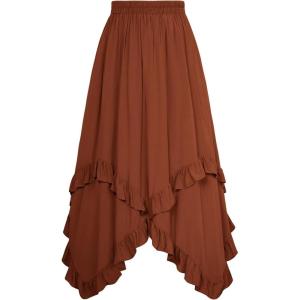image:imageScarlet Darkness Long Skirts for Women High Waist Renaissance Skirt Maxi Skirt with PocketsBurnt Orange