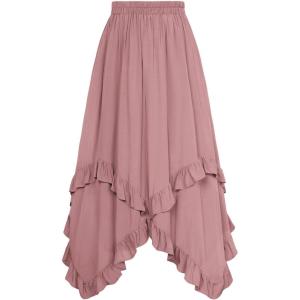 image:imageScarlet Darkness Long Skirts for Women High Waist Renaissance Skirt Maxi Skirt with PocketsPink